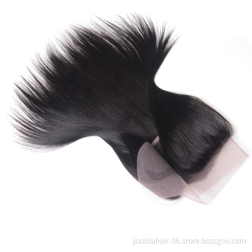 Raw Virgin 100% Human Hair 13x4 Lace Frontals Straight Wave Curly Hair Bundles with Frontal Remy Brazilian Natural Color